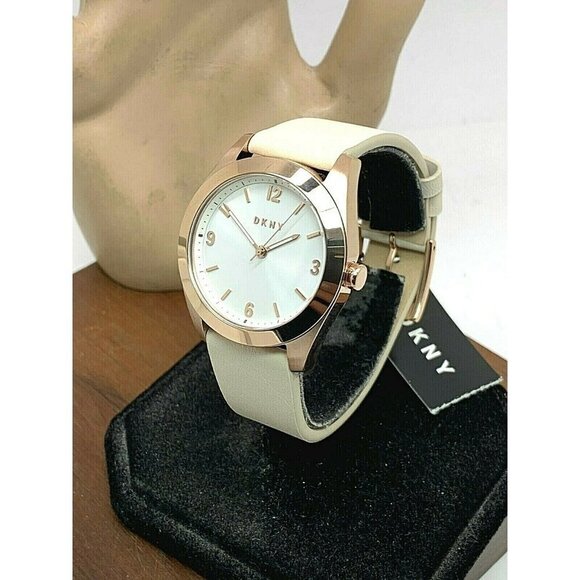 DKNY Women\'s Watch NY2877 Nolita Quartz Silver Dial Rose Gold 34mm Tan L… main image 11